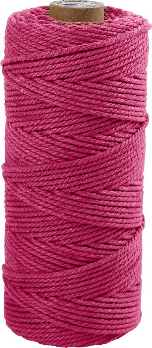 Creotime Katoendraad, l: 120 m, roze, Dikke kwaliteit 12/36, 250 gr