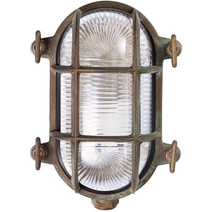 Moretti Luce Buitenlamp Tortuga ovaal 17cm messing-ant./helder