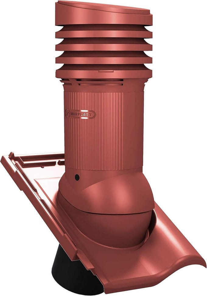 Dakdoorvoer EVO DN150 voor Monza Plus Dakpan - Ventilatieschoorsteen Rood