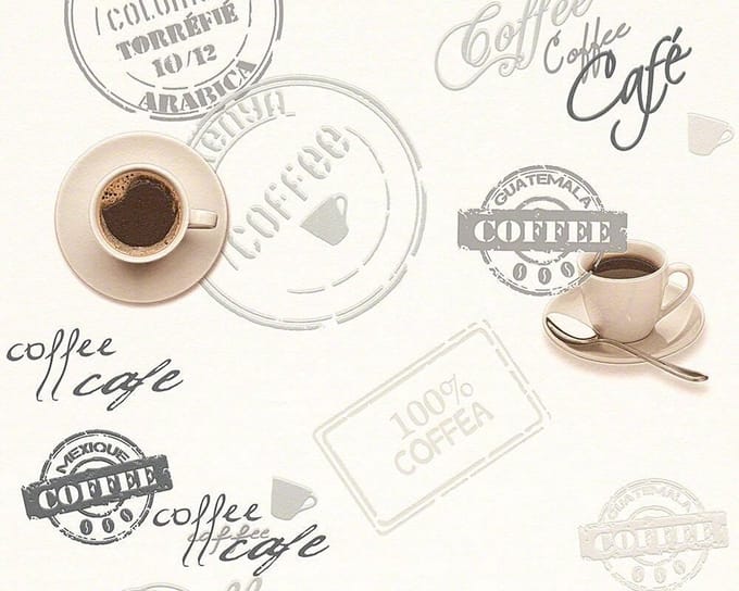 KOFFIE BEHANG | Keuken - bruin beige creme - A.S. Création Simply Decor