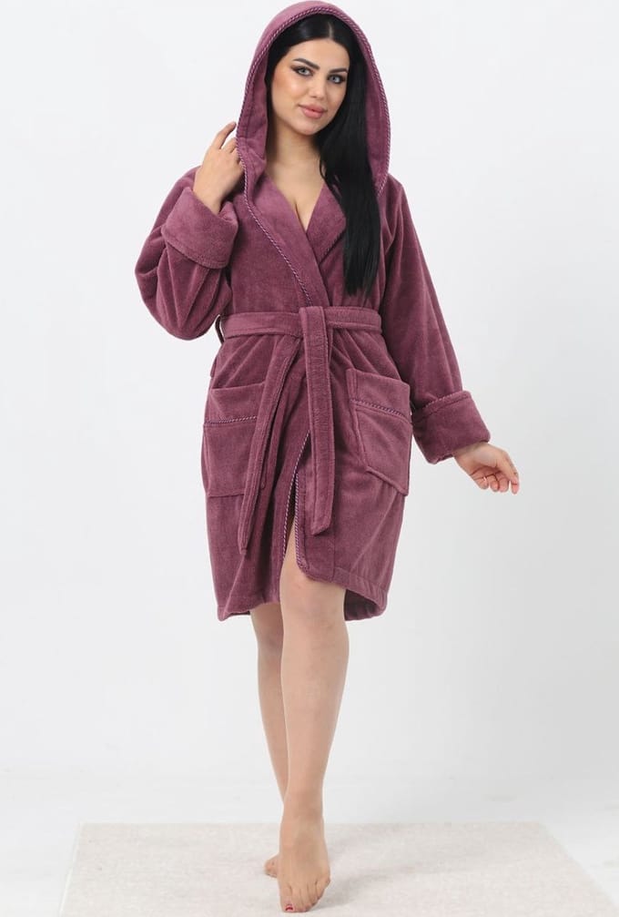 Dames Badjas Sisi / Lilla kleur /maat M