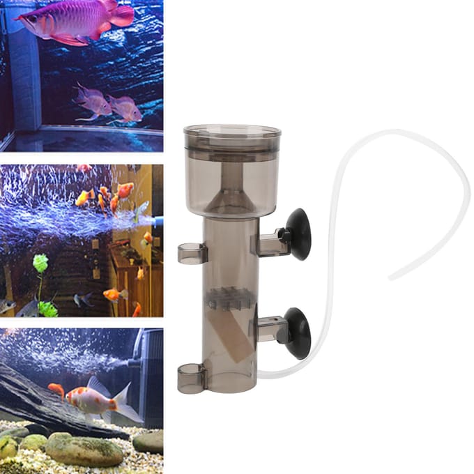 Aquarium Eiwitafschuimer Intern Watertank Pneumatisch Filter Eiwitafschuimer voor Marine black