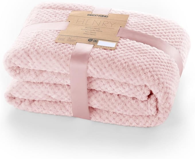 Zachte Microvezel Plaid Fleece Deken Scandinavisch Roze 70x150 cm