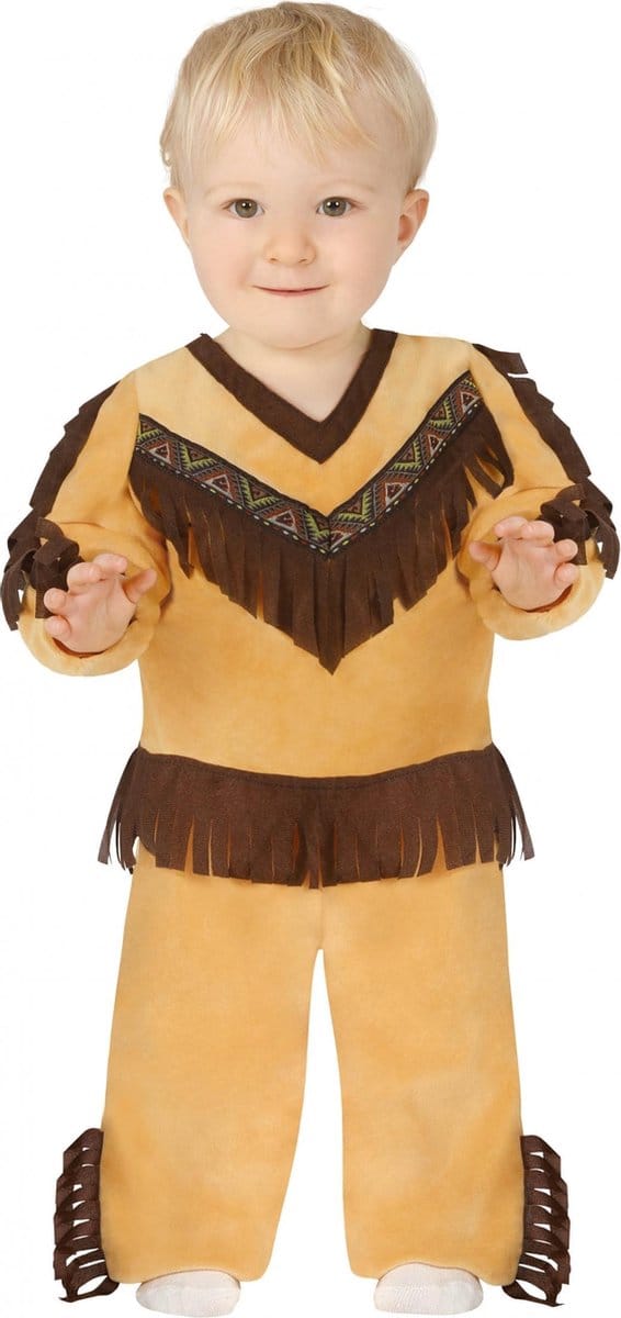 Fiestas Guirca Kostuum Baby Indiaan Polyester Bruin Mt 74/80