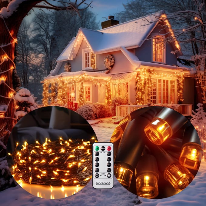 Monzana Lichtsnoer 600 LEDS – Afstandsbediening Timer – Warm Wit