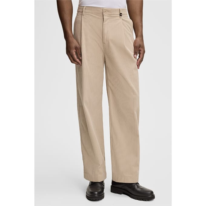 Corduroy broek Ludo, zandkleurig