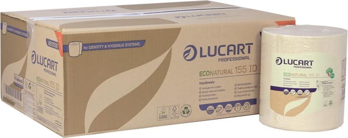 Lucart Professional handdoekrol EcoNatural 155 ID, doos van 6 rollen