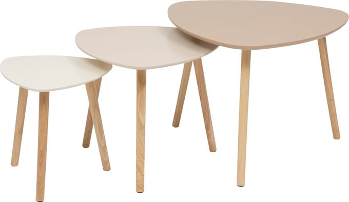 Design Atmosphera Miléo - Set van 3 bijzettafels - Beige