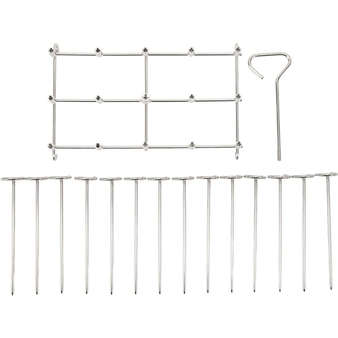 Support à brochettes Friteuse Grille Ensemble Acier Inoxydable Vertical Barbecue Grille Ronde Rotative Friteuse white