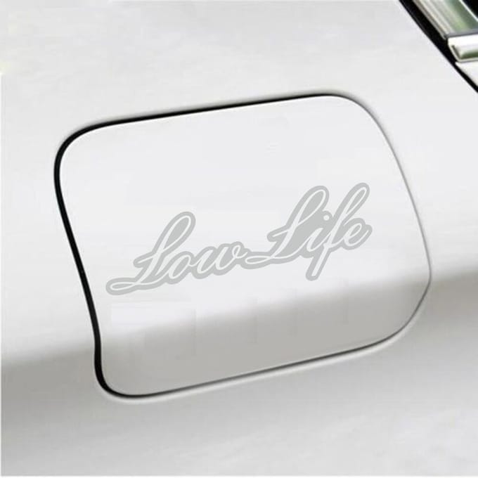 Bumpersticker - Low Life - 6,5 X 20 - Licht Grijs