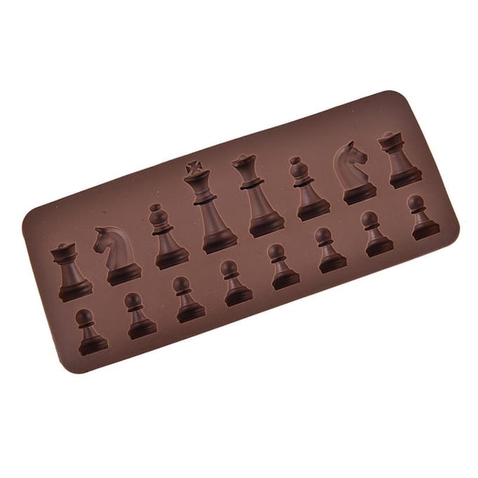 Schaak Siliconen Chocolade Mal Diy Taartdecoratie Keuken Kookgereedschap bruin