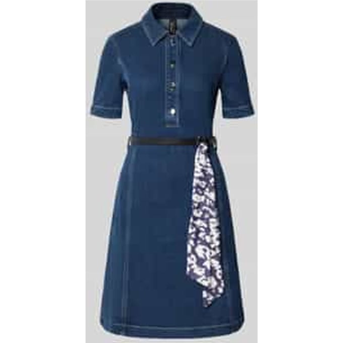 Knie-lange denimjurk met riem