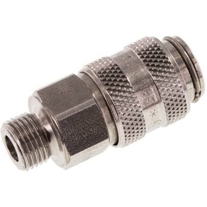 RVS DN 5 Luchtkoppeling Snelkoppeling G 1/8 inch Buitendraad - CLS5-M-S-018