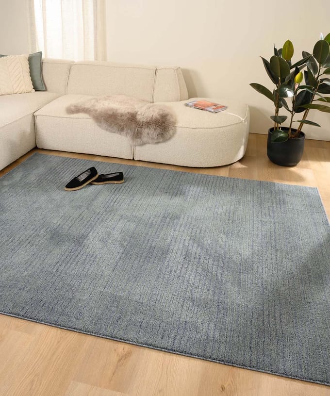 Vloerkleed strepen - Fancy Lines petrol 80x150