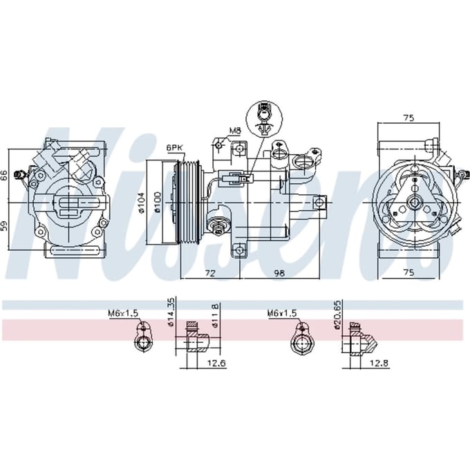 Compressor, airconditioner NISSENS 89399