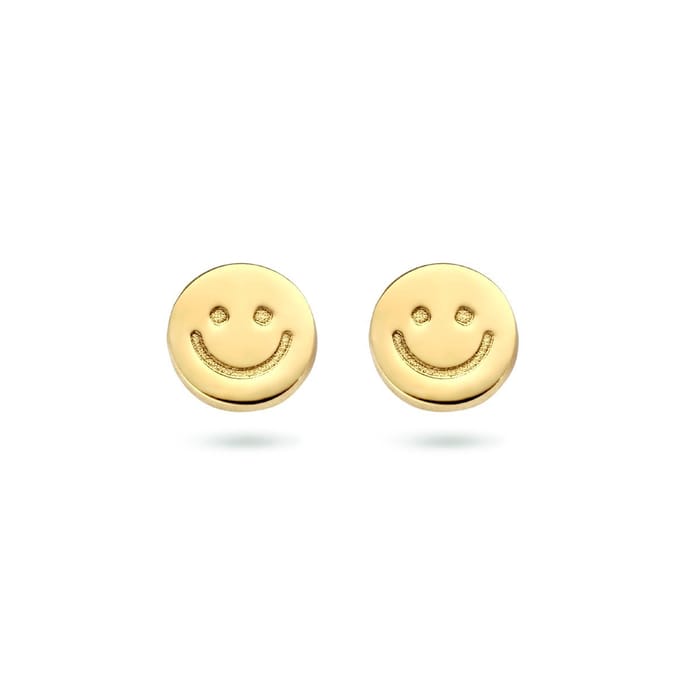 Zilver Verguld (Geel) Oorknoppen Smiley 1 Micron 2102048