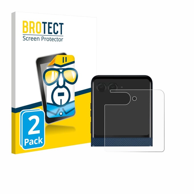 BROTECT - Screenprotector voor Motorola Razr 60 (Achterdisplay) - Folie Beschermfolie transparant 2 Stuks