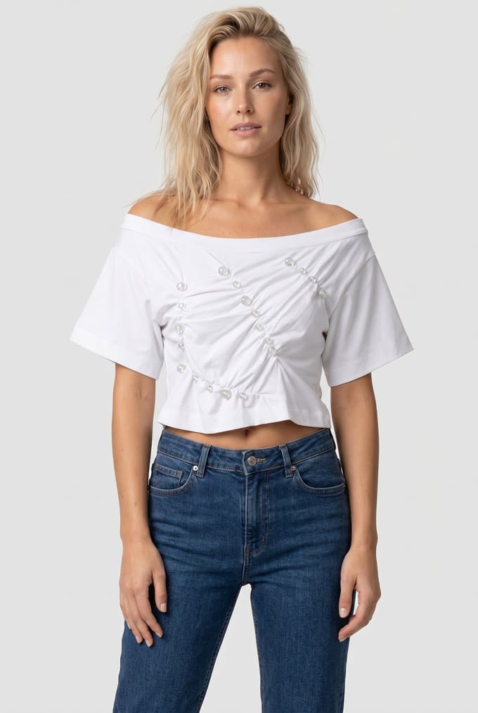 & Other Stories Almira Jersey Top White Taglia: S | Maglie Sportivi Outlet | Donna | Bianco