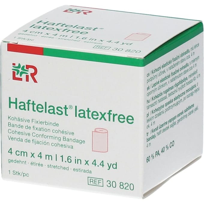 Haftelast Fixatiezwachtel 4cmx4m 30820 1 Verband
