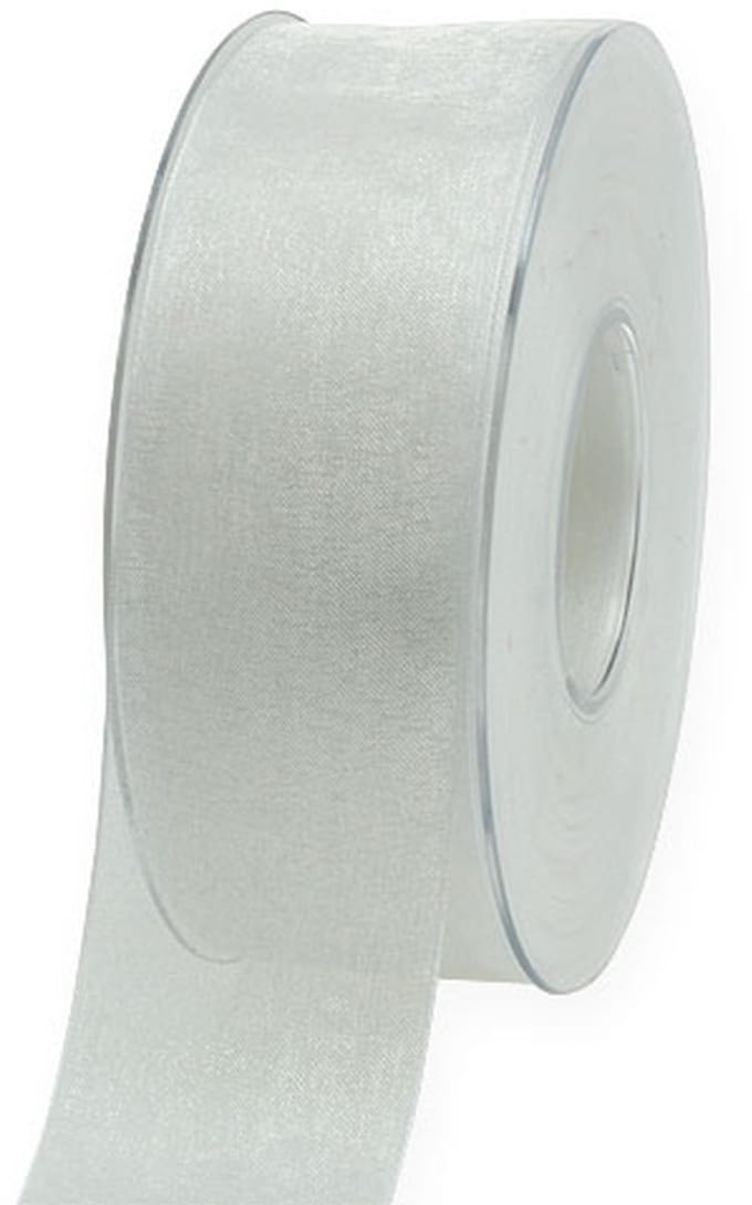 Organza lint cadeaulint wit lint zelfkant 40mm 50m