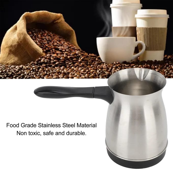 Machine à café turque électrique avec cafetière de 600 ml/20 oz Machine à expresso multifonctionnelle Thé US plug noir/argenté