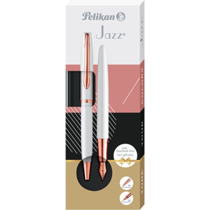 Schrijfset Pelikan Jazz Noble Elegance K36+P36 medium pearl