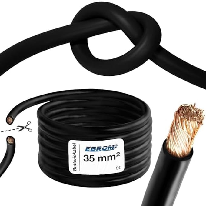 Zeer Flexibele Batterijkabel 35 mm² per Meter - Zwart