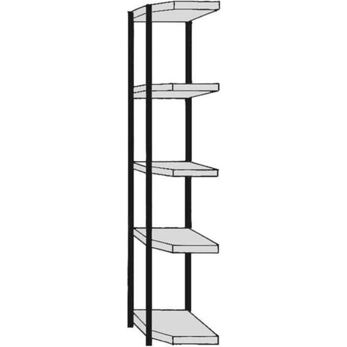 Insteekstelling Stora 100, open hoekkast bouwdeel, 5 legborden, B 370 mm + diepte