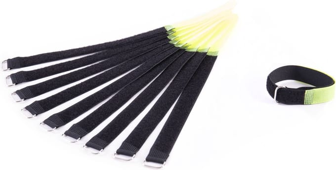 MUSIC STORE kabel klitteband geel 30cm, 10er Set - Kabelbinding