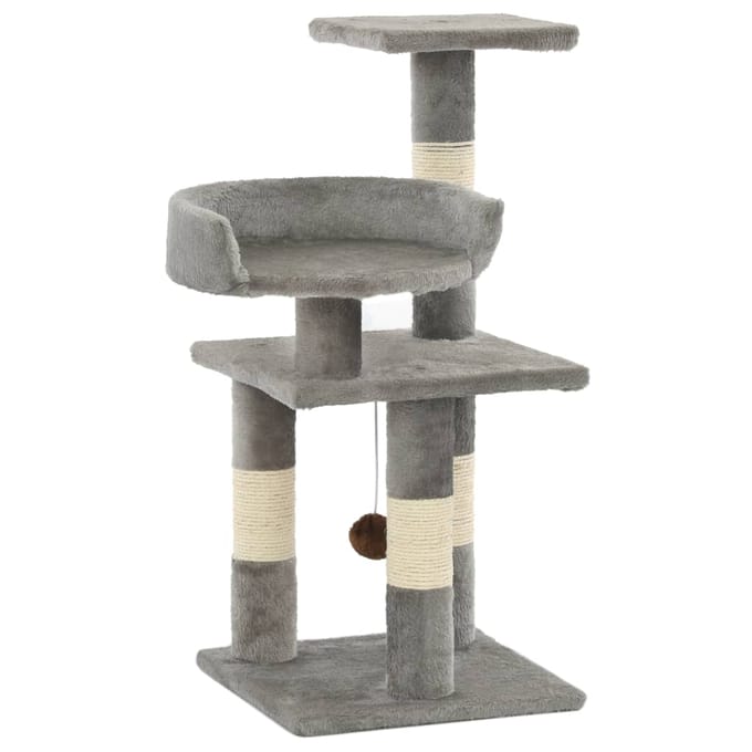 vidaXL - Kattenkrabpaal - met - sisal - krabpalen - 65 - cm - grijs