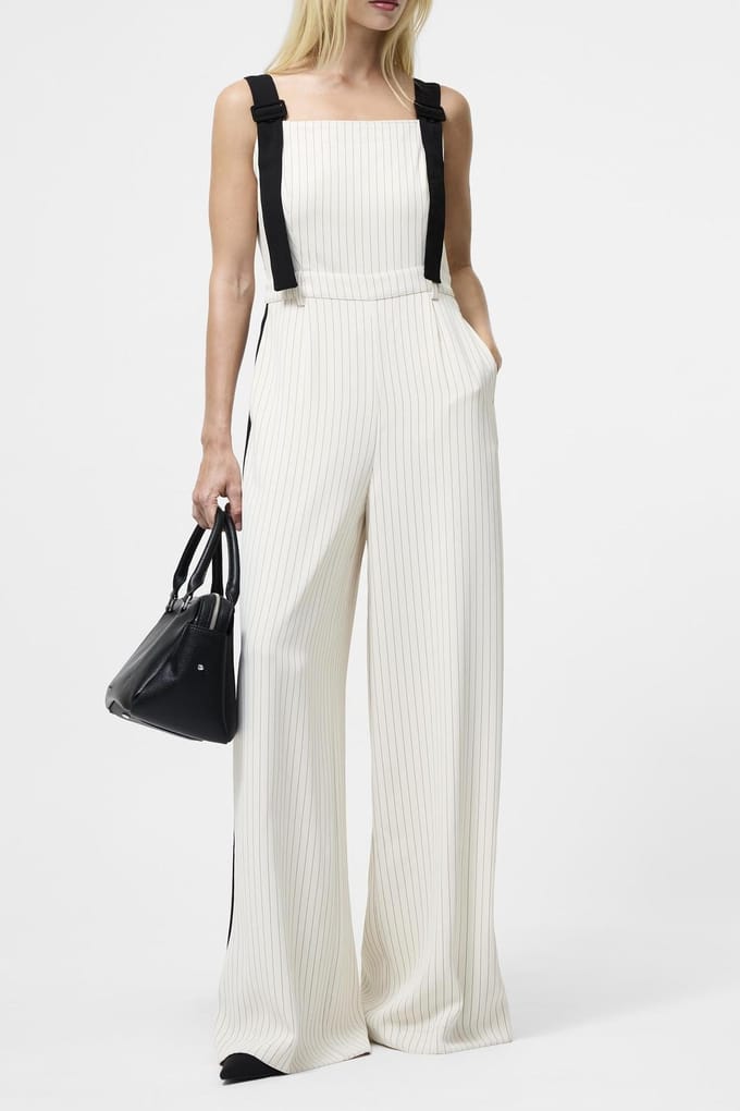 French Connection Mara Vinnie Suiting Jumpsuit Sandshell Black Sandshell Black Taglia: 6 | Tute Outlet | Donna | Nero