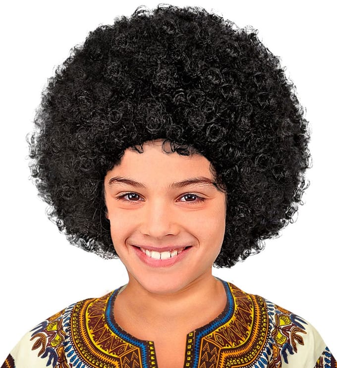 Afro pruik zwart kinderen