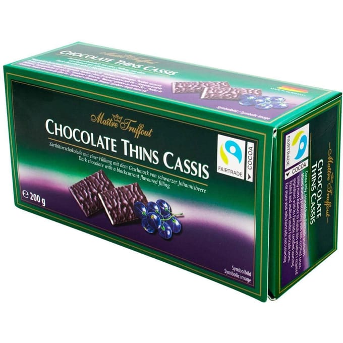 MaitreTruffout Chocolade Chips met Zwarte Bessen Crème 200 g