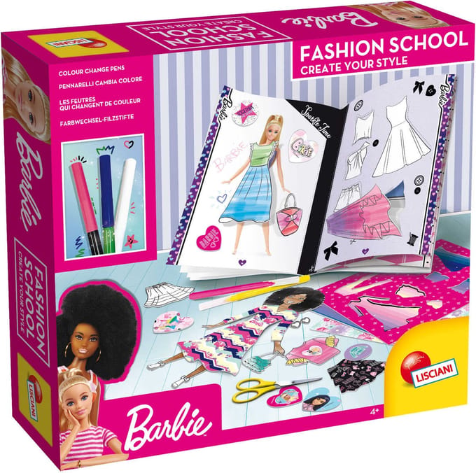 Lisciani barbie mode school modeontwerpster: stiften, glitter en stickers