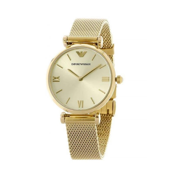 Emporio Armani AR1957 Retro Dames 32mm Gouden RVS Horloge
