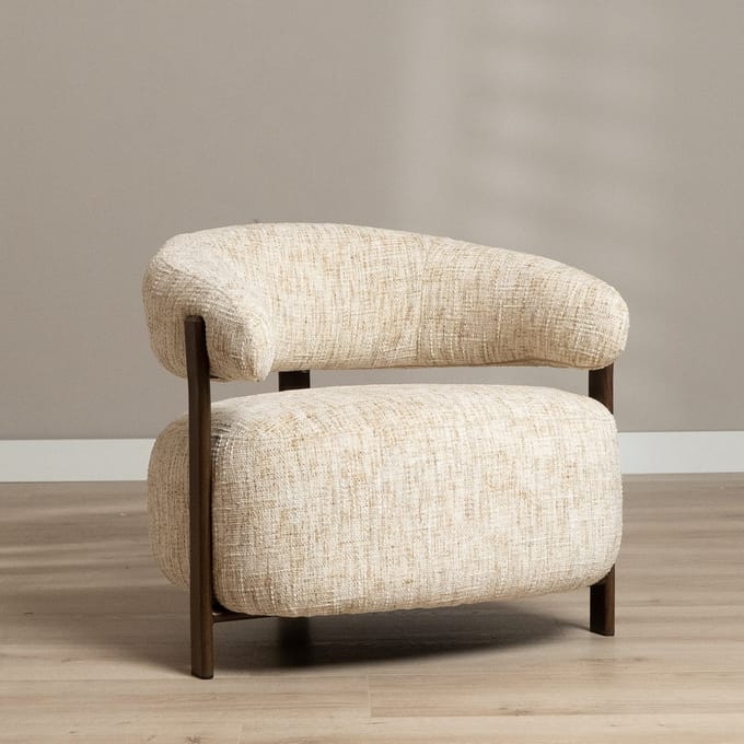 Bronx71® Fauteuil Grace chenille beige