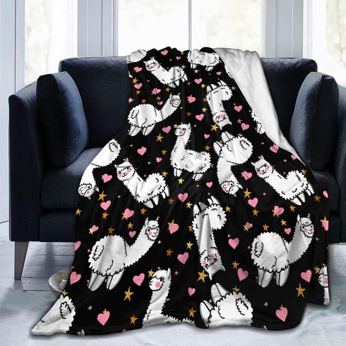 Zachte Warme Alpaca Lama Knuffeldeken Fleece Flanel 207x152 cm
