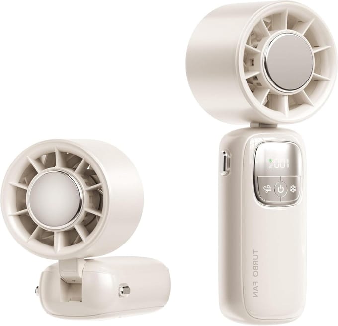 Draagbare Koelventilator - Handventilator Nekventilator - Blijf Koel - Met Ijskompres Systeem - 263 Gram - Wit