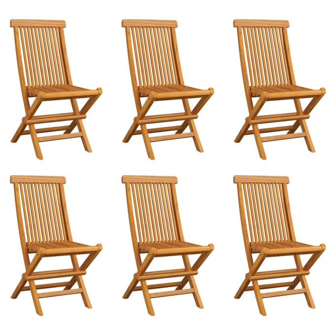 vidaXL - Klapstoelen - 6 - stuks - van - massief - teakhout