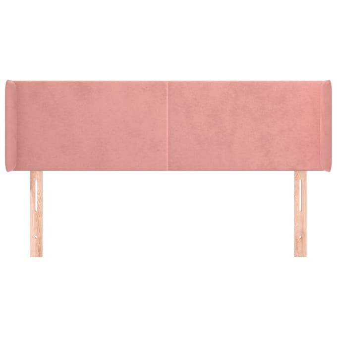 vidaXL - Hoofdbord - met - randen - 147x16x78/88 - cm - fluweel - roze