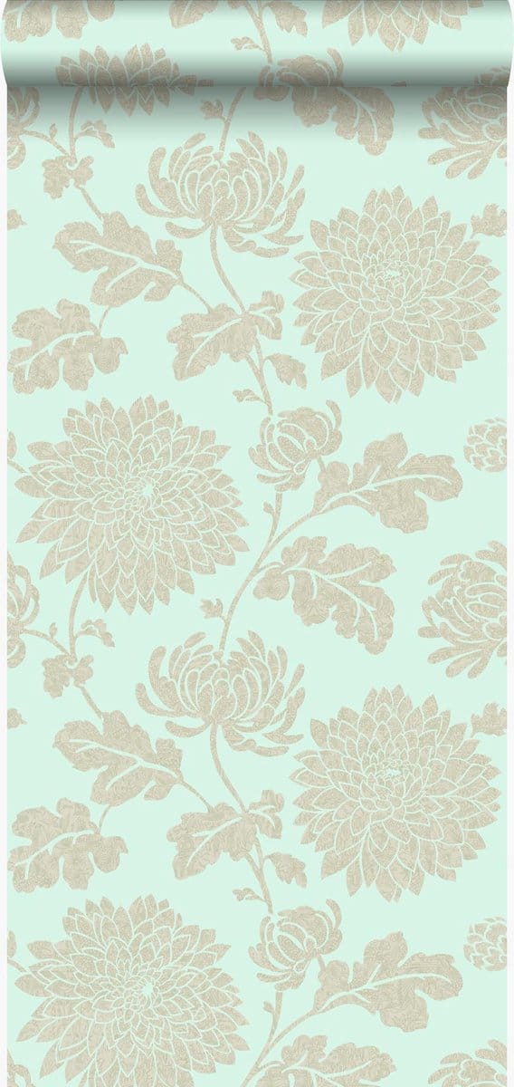 Origin Wallcoverings behang bloemen celadon groen - 53 cm x 10.05 m - 326148