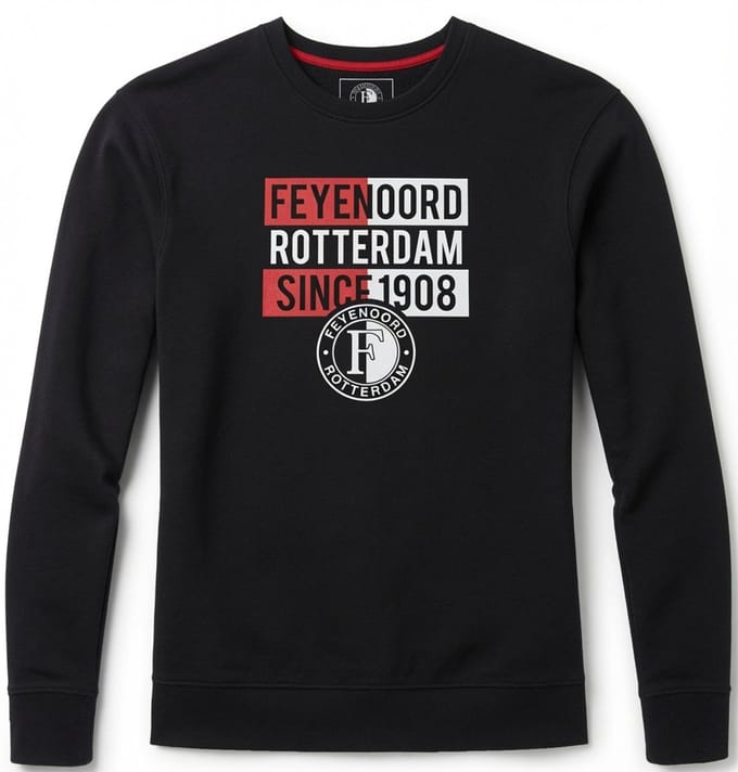 Feyenoord - Sweater - Maat 104/110 - Shirt - Zwart - Kinderen