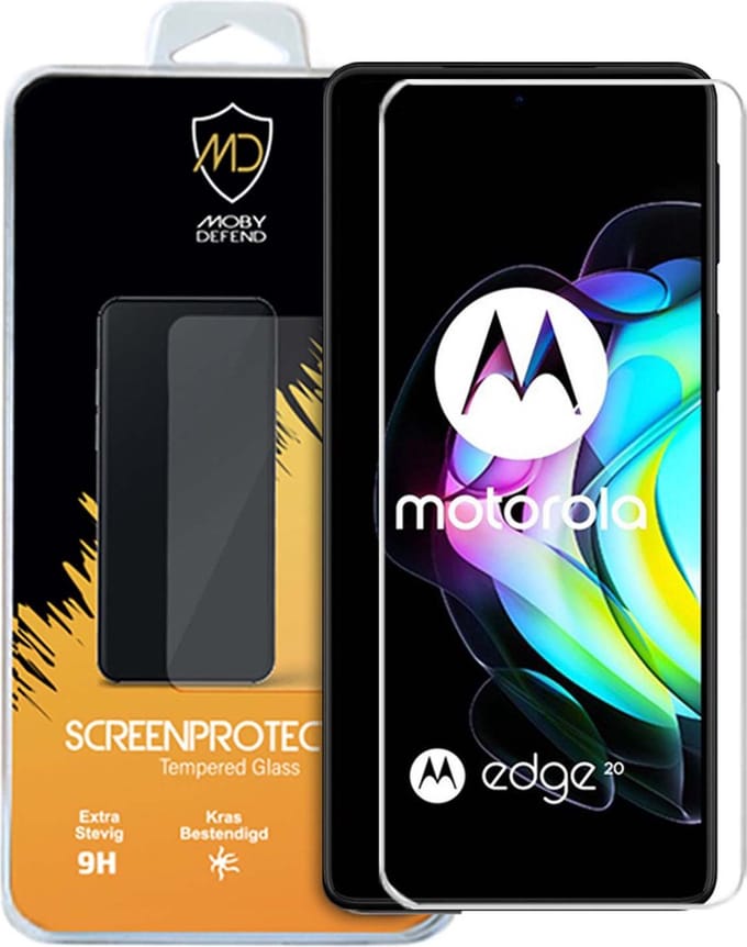 MobyDefend Screenprotector - Geschikt voor Motorola Edge 20 - Case-Friendly Screensaver - Gehard Glas