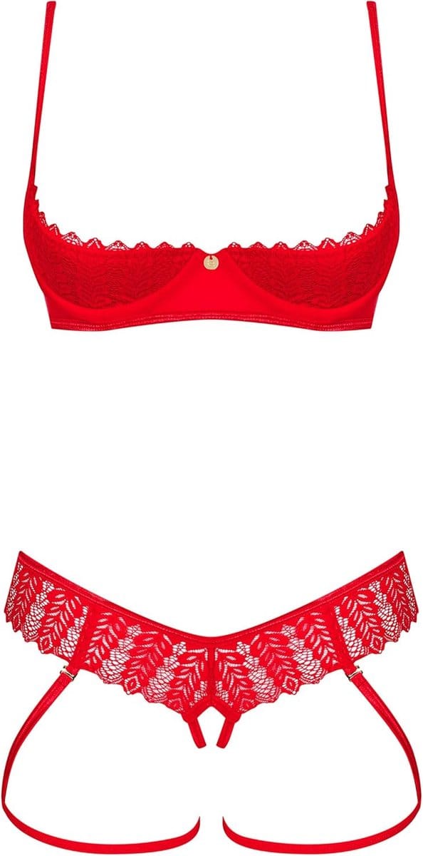 Verleidelijke Lingerieset met Beha, Slip en Satijnen Blinddoek