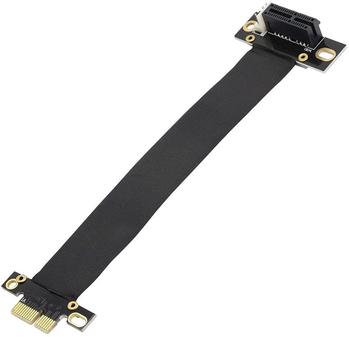 PCIE Verlengkabel - PCI-Express Riser - Componenten Verplaatsen - 90 Graden Hoek - 18 cm - Zwart