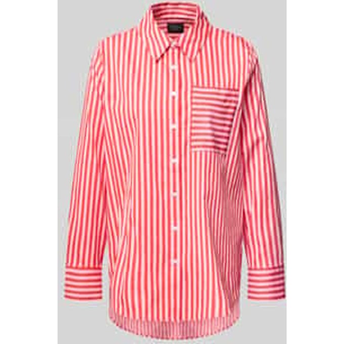 Oversized Overhemdblouse van Katoenmix