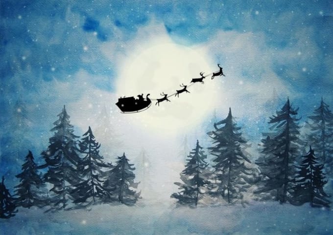 *SALE - Santa's Sleigh- Mint by Michelle decoupage papier A1