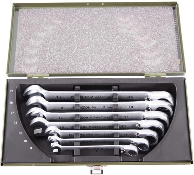 Set Steekringsleutels Combinatie, 7-Delig, Maten 8 tot 19 mm