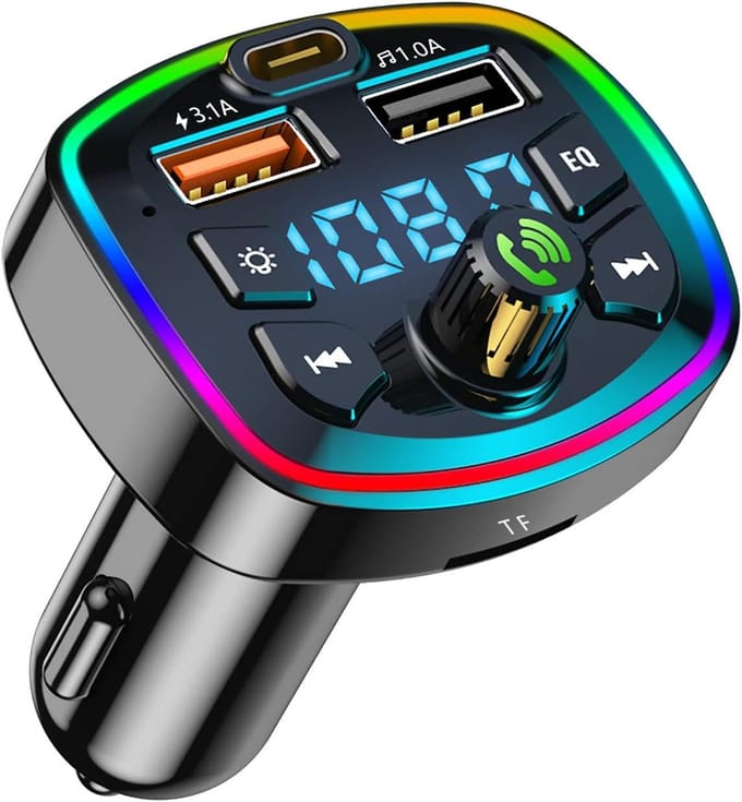 FM Transmitter Bluetooth Auto Accessoire - Handsfree Adapter Voor Autoradio Met Sigarettenaansteker Snel Opladen - Ondersteuning TF en USB
