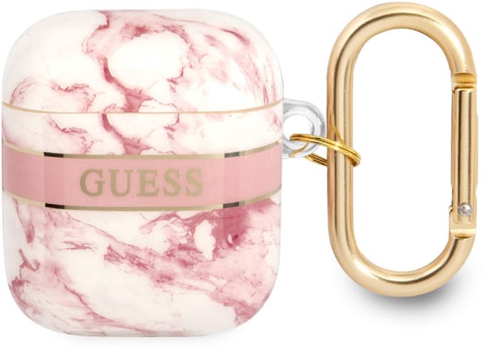 Guess Airpods - Airpods 2 Case - Marble - Roze